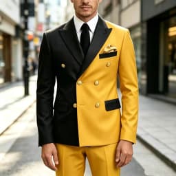 Mix-Colors Double Breasted Suits for Men 2‑Pieces Prom Wedding Tuxedo Slim Fit Jacket Pants Evening Party Formal Costume Outfit