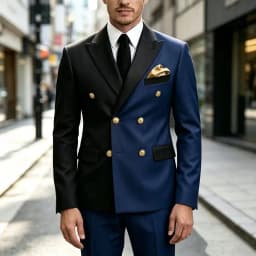 Mix-Colors Double Breasted Suits for Men 2‑Pieces Prom Wedding Tuxedo Slim Fit Jacket Pants Evening Party Formal Costume Outfit