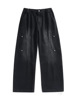 Men's Straight Baggy Jeans Korean Fashion Elastic Waist Wide Leg Denim Pants 380g/m² Heavy Cotton Street Y2K Jeans Big Size 8XL