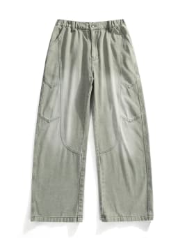 Men's Straight Baggy Jeans Korean Fashion Elastic Waist Wide Leg Denim Pants 380g/m² Heavy Cotton Street Y2K Jeans Big Size 8XL