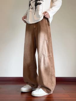 Men's Straight Baggy Jeans Korean Fashion Elastic Waist Wide Leg Denim Pants 380g/m² Heavy Cotton Street Y2K Jeans Big Size 8XL