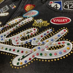 New Y2K Colorful Rhinestone VALLEY Embroidery Patch Label Denim Shorts Jorts Men Women High Quality Loose Straight Short Jeans