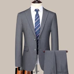 Suit (Blazer+Pants) Men's Fashion Business Outdoor Gentleman Trend Solid Color Casual Slim-fit Wedding Host Gentleman Suit S-6XL