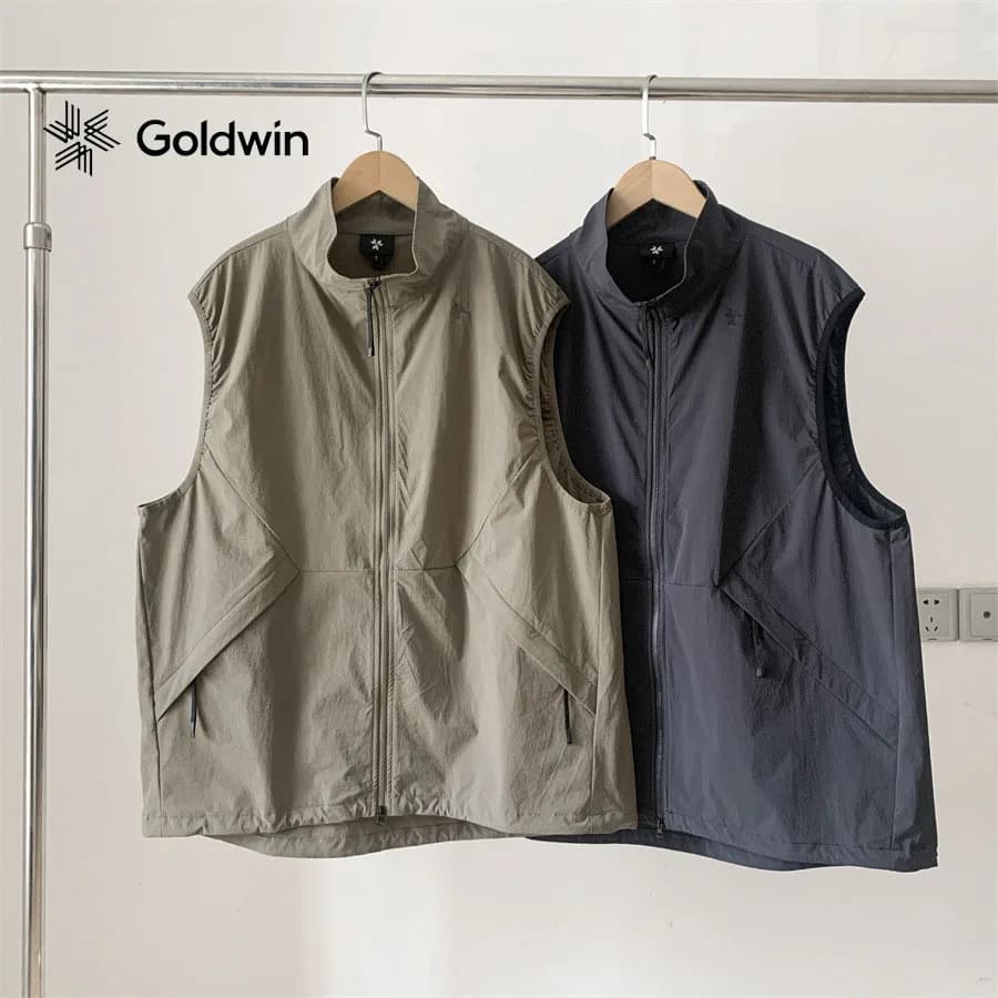 GOLDWIN Mens Lightweight Windproof Waterproof Vest Outdoor Hiking Camping Tech Gorpcore Functional Jacket Spring Summer