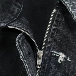 Men's Black Washed Denim Cropped Jacket Metal Buckle Zip Design Loose Drop Shoulder Coat Vintage Hip Hop Streetwear Outerwear Fo