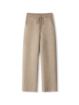 Soft 100% Merino Wool Straight-leg Pants For Men Jacquard Warm Knitted Pants Autumn Winter Thick Bottom Wear