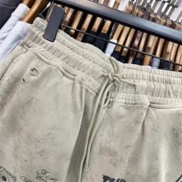 SSSAINT LOUIS Men Shorts Graffiti Print Washed Retro Oversized Shorts