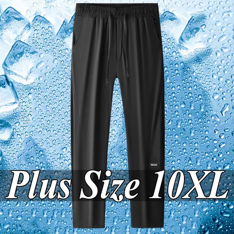 Men Summer Sweatpants Plus Size 8XL 9XL 10XL High Elastic Gym Joggers Large Size Quick Drying Running Fitness Pants Men Clothing
