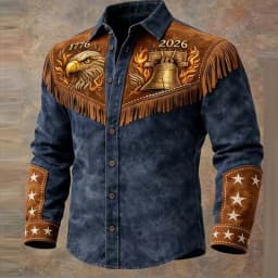 Men's Retro Casual Cassel Trendy jacket Top Autumn Long Sleeved Patchwork Tassel Shirt Ethnic Printed Button Cardigan Coat New