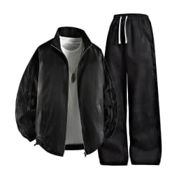 8XL Men Jacket 2Pcs Tracksuit Set Waterproof Side Stripe Large Size 6XL 7XL Streetwear Long Sleeve 2025 Spring Sportswear Male