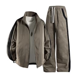 8XL Men Jacket 2Pcs Tracksuit Set Waterproof Side Stripe Large Size 6XL 7XL Streetwear Long Sleeve 2025 Spring Sportswear Male