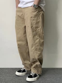Japanese Streetwear Paint Point Cargo Pants For Men Harajuku Casual Baggy Pants High Quality Vintage Plus Size Trousers Male
