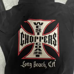 Oversize Men Women Street Outfit West Coast Choppers Jackets Vintage Washed Black Patchwork Red Cross Pattern Zippered Hoodie