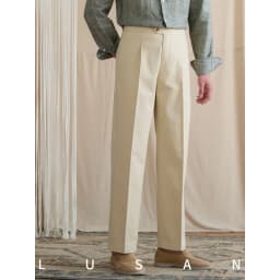 Summer lightweight casual cotton trousers, versatile and breathable,, mature, straight-leg, high-waisted pants for trendy