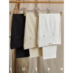 Summer lightweight casual cotton trousers, versatile and breathable,, mature, straight-leg, high-waisted pants for trendy