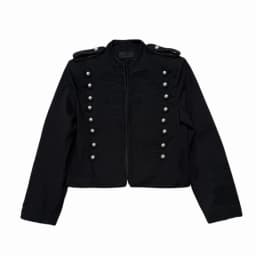 ANN Milan Limited Show Piece Black & Gold Webbing Napoleon Cropped Court Jacket, Two-tone