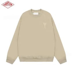 Sweatshirt made of pure cotton with small heart embroidery in macaron color, long sleeved with large heart round neck pullover for autumn and winter