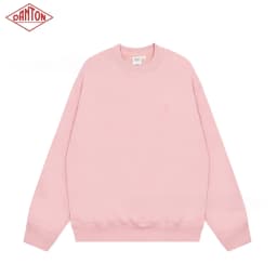 Sweatshirt made of pure cotton with small heart embroidery in macaron color, long sleeved with large heart round neck pullover for autumn and winter