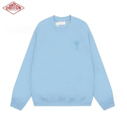 Sweatshirt made of pure cotton with small heart embroidery in macaron color, long sleeved with large heart round neck pullover for autumn and winter