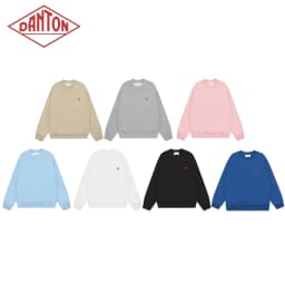 Sweatshirt made of pure cotton with small heart embroidery in macaron color, long sleeved with large heart round neck pullover for autumn and winter
