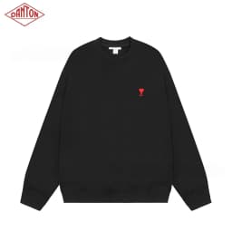 Sweatshirt made of pure cotton with small heart embroidery in macaron color, long sleeved with large heart round neck pullover for autumn and winter