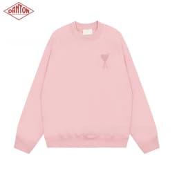Sweatshirt made of pure cotton with small heart embroidery in macaron color, long sleeved with large heart round neck pullover for autumn and winter