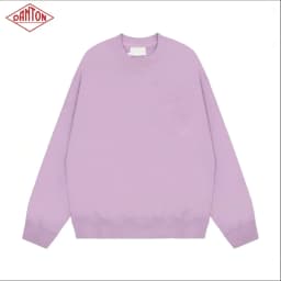 Sweatshirt made of pure cotton with small heart embroidery in macaron color, long sleeved with large heart round neck pullover for autumn and winter