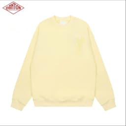 Sweatshirt made of pure cotton with small heart embroidery in macaron color, long sleeved with large heart round neck pullover for autumn and winter