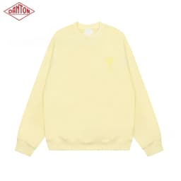 Sweatshirt made of pure cotton with small heart embroidery in macaron color, long sleeved with large heart round neck pullover for autumn and winter