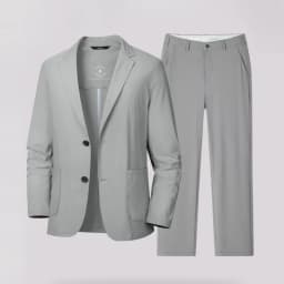 KIDWHXR Summer Man Suit Outfit Thin Breathable Sun Protection Blazer Male Straight-leg Pant Men Business Casual 2-piece Set