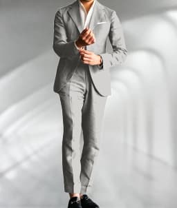 Green Linen Male Suits Wedding Tuxedo Business Fashion Blazer Sets Custom Made Two Pieces (Jacket+Pants) Conjuntos De Chaqueta
