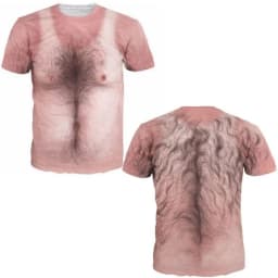 Funny Fake Musclet-Shirt 3D Funny Muscle Body Printed T-Shirts Slim Oversized T Shirt Men Tops Ugly Chest Hair Tops Long Sleeve
