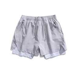 Unisex 2in1 Running Shorts Quick Dry Gym Workout Activewear Double Layer Compression Liner Athletic Fitness Jogging Sweat Shorts
