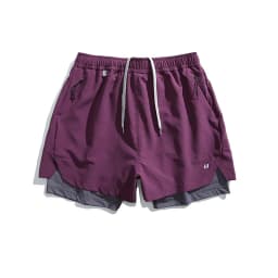 Unisex 2in1 Running Shorts Quick Dry Gym Workout Activewear Double Layer Compression Liner Athletic Fitness Jogging Sweat Shorts