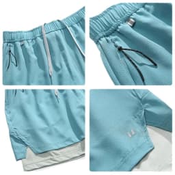 Unisex 2in1 Running Shorts Quick Dry Gym Workout Activewear Double Layer Compression Liner Athletic Fitness Jogging Sweat Shorts