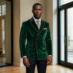 Velvet Double Breasted Groomsmen Suit for Men with Black Piping Lapel Slim Fit 2 Pieces Prom Wedding Tuxedo Formal Wear Style