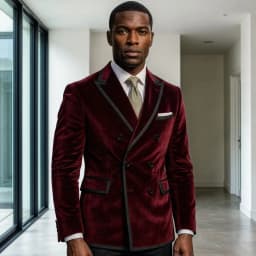 Velvet Double Breasted Groomsmen Suit for Men with Black Piping Lapel Slim Fit 2 Pieces Prom Wedding Tuxedo Formal Wear Style