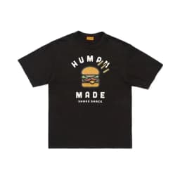 HUMANMADE Burger Print T-Shirt, Cotton Stretch Loose Tee, Street Summer Top for Couple Unisex