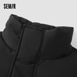 Semir Men Puffer Thick Down Printed Stand Collar Loose Fit 2026 Urban Casual Warm Couple Style Everyday Outerwear