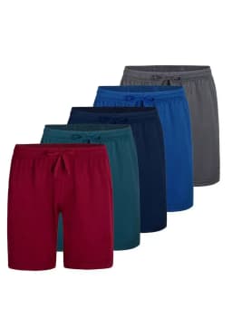 5 Pcs Men's Athletic Performance Shorts - Quick Dry Polyester Micro Mesh With Elastic Waist & 2 Side Pockets (8 Inch Inseam)