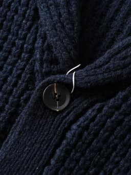Eu Vintage 100% Wool Chunky Knit Sweater for Men - Yama-otoko Style Autumn Winter Loose Fit Casual Shawl Collar Cardigan Coat