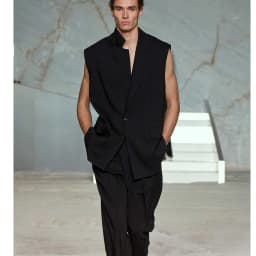 Fashion Black Single-Breasted Notch Lapel Oversized Vest & Pants Men 2 Piece Set Office Casual Party Male Clothing Outfits