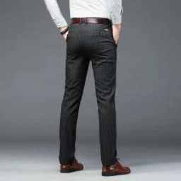 New Men's Casual Trousers Loose Straight Vertical Striped Trousers Men's Business Trousers Slim Trousers