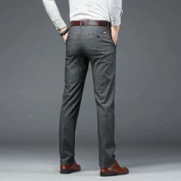 New Men's Casual Trousers Loose Straight Vertical Striped Trousers Men's Business Trousers Slim Trousers