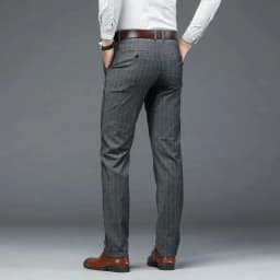 New Men's Casual Trousers Loose Straight Vertical Striped Trousers Men's Business Trousers Slim Trousers