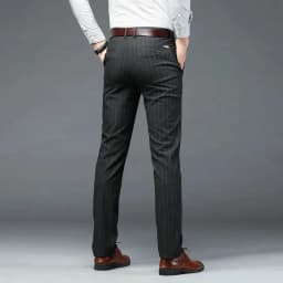 New Men's Casual Trousers Loose Straight Vertical Striped Trousers Men's Business Trousers Slim Trousers