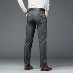 New Men's Casual Trousers Loose Straight Vertical Striped Trousers Men's Business Trousers Slim Trousers