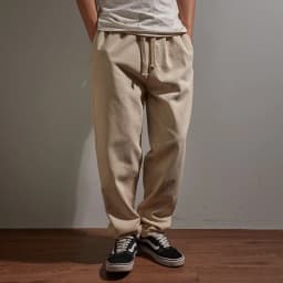 New straight-leg casual pants men's large size loose-fitting elastic waist sagging wide leg pants