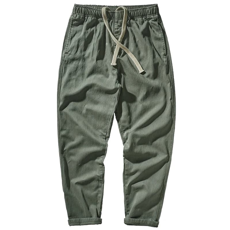 New straight-leg casual pants men's large size loose-fitting elastic waist sagging wide leg pants
