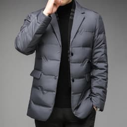Men's Winter Fashion High-Quality down Jacket 90% White Duck down Warm Coat with Removable Scarf Suit Collar M-4XL Sizes